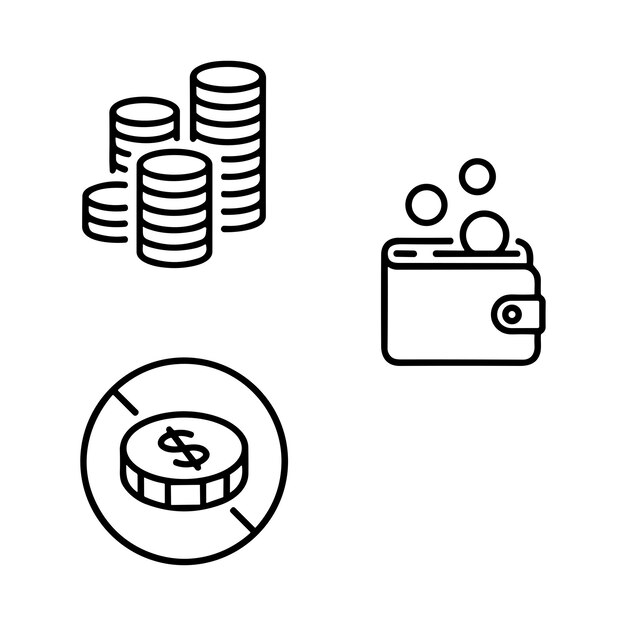 Vector set of outline icons related to payment methods linear icon collection editable stroke