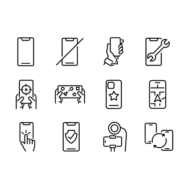 Set of outline icons related to payment methods linear icon collection editable stroke