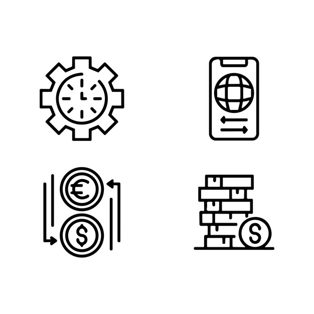 Set of outline icons related to payment methods Linear icon collection Editable stroke