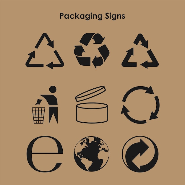 Vector set of packaging symbols