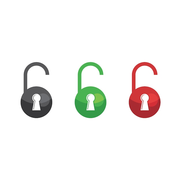 Set of padlock design vector for secure symbol