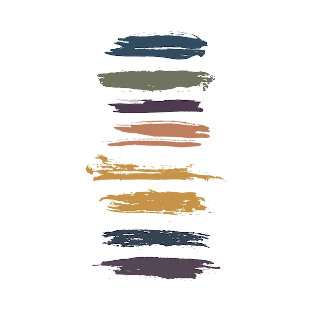 Set of paint brush strokes  brush paint stroke on white vector texture