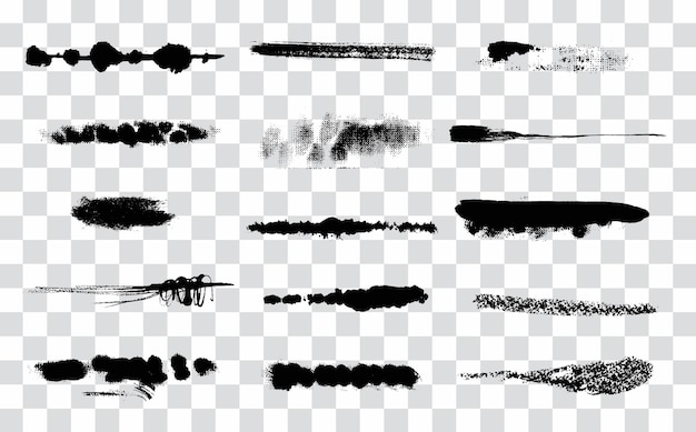 Vector set of paint brushes on the transparent background