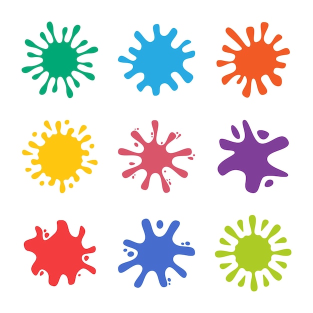 Premium Vector | Set of paint splash icon.