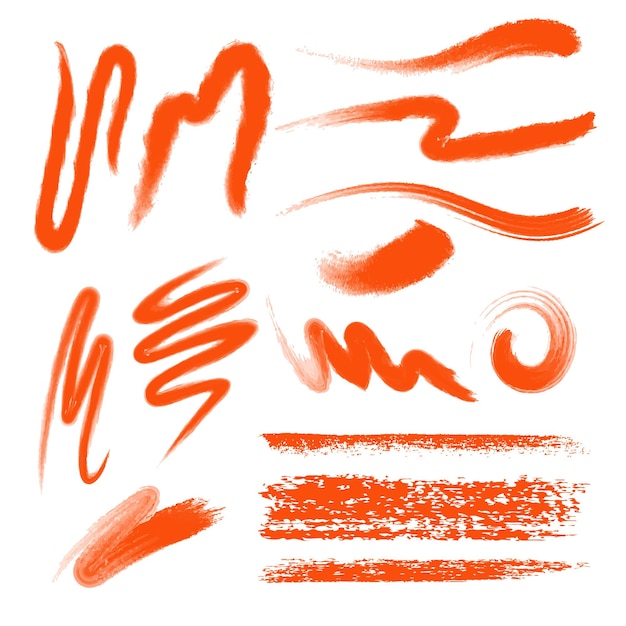 Vector set of paintbrush ink grunge dirty brush strokes