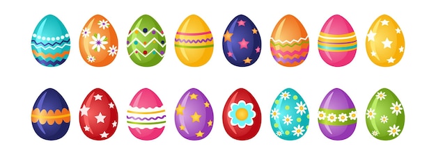 Vector set of painted easter eggs