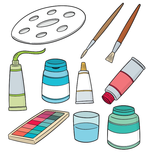 Vector set of painting accessories