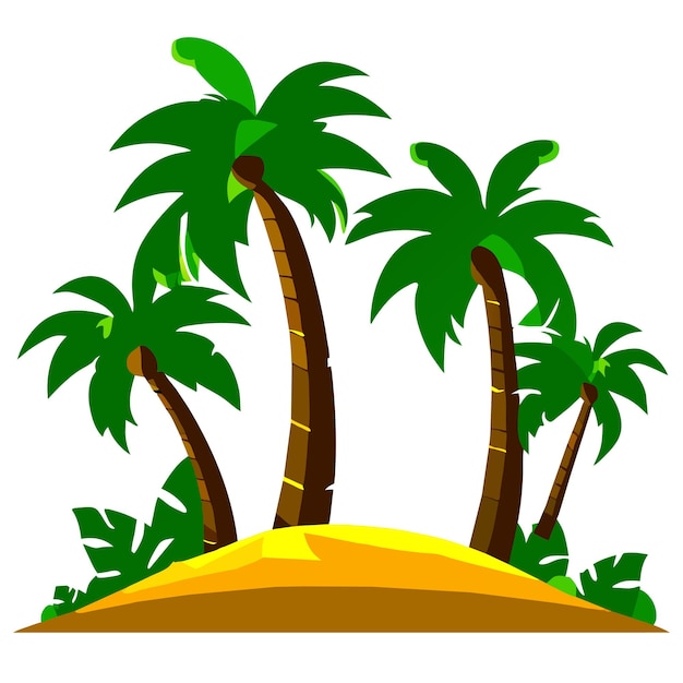 Vector set of palm tree vector illustration