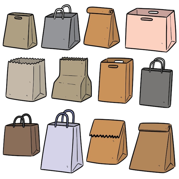 Vector set of paper bag