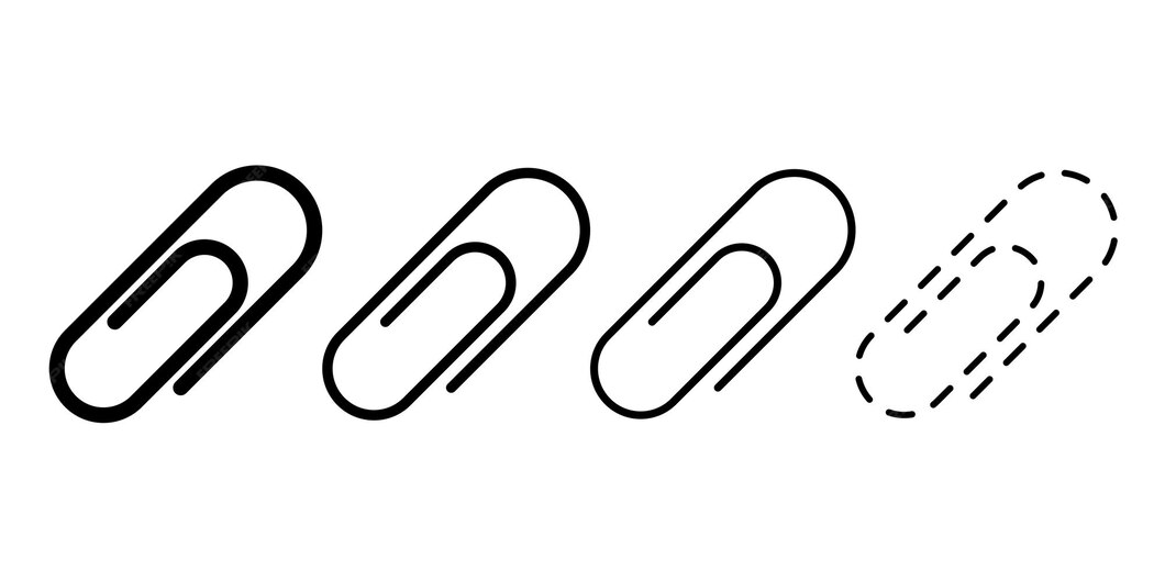 Premium Vector Set of paper clip vector icons. attach document. black
