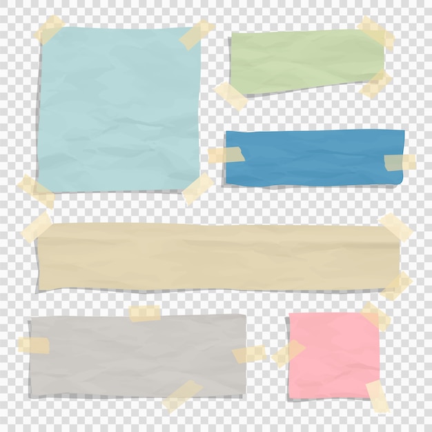 Vector set of paper color ripped pieces