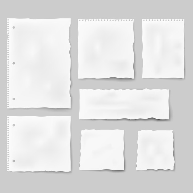 Vettore set di forme diverse di carta