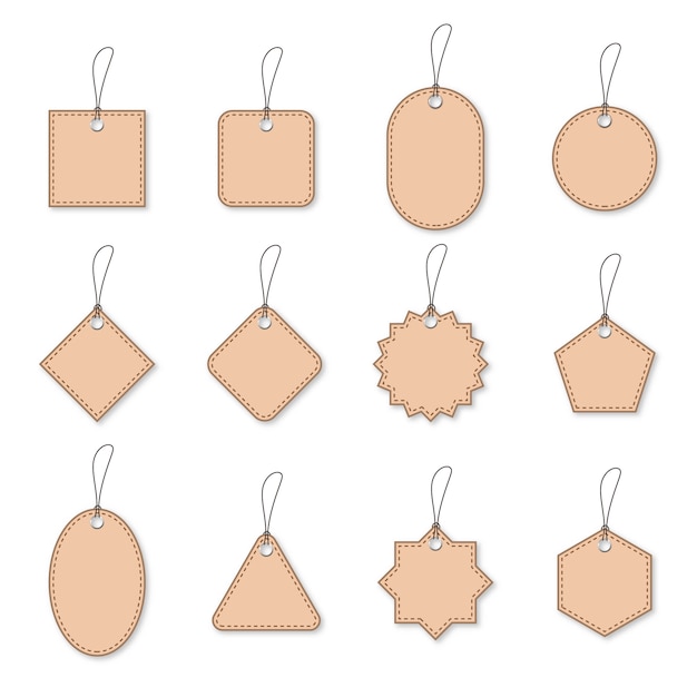 Set of paper discount tags or labels 