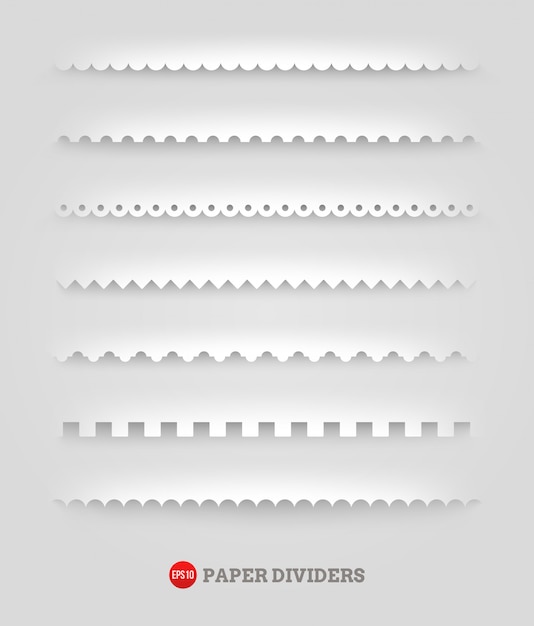 Vector set of paper dividers