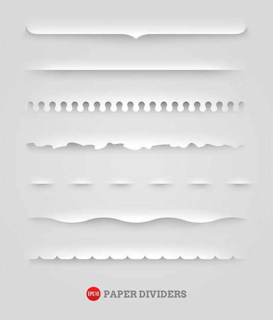 Vector set of paper dividers