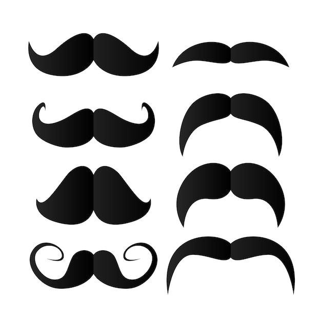 Vector set of paper mustaches.