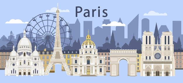 Vector set of parisian landmarks