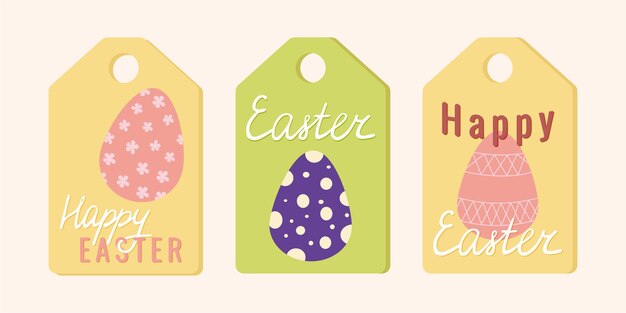 Set Pasen etiketten Holiday tags met paaseieren