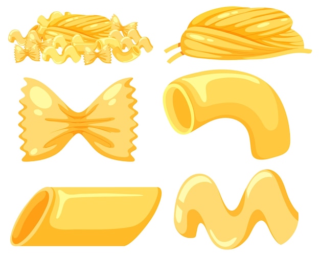 Vector set of pasta isoated