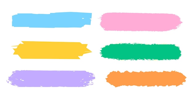 Set of pastel colorful paint brush