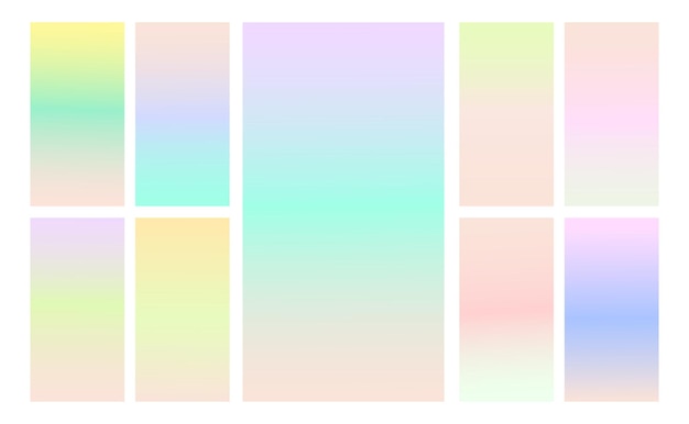 Set pastel kleur verloop achtergrond
