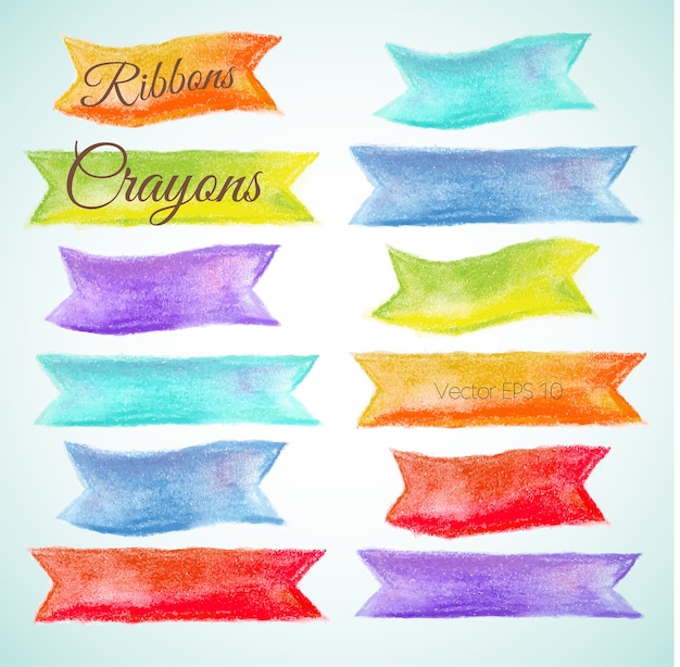 Vector set pastel ribbons