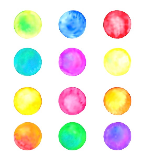 Set of pastel vector watercolor circles