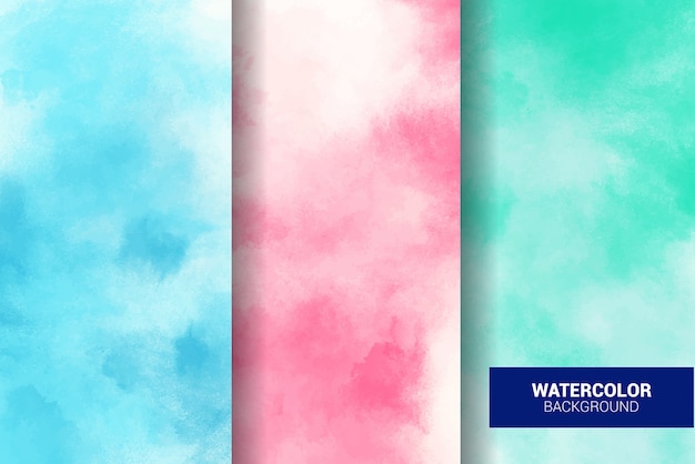 Vector set of pastel watercolor background. grunge texture. digital art painting