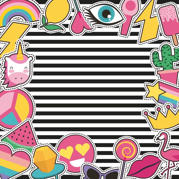 Set of patches or stickers 