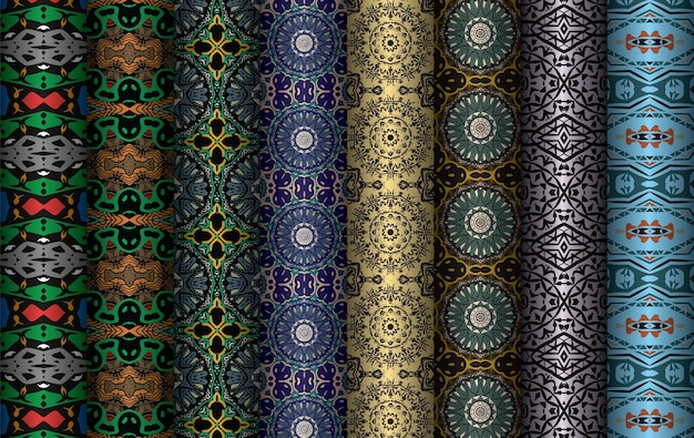 A set of patterns for the design of the collection seamless geometric repeated patterns design bun