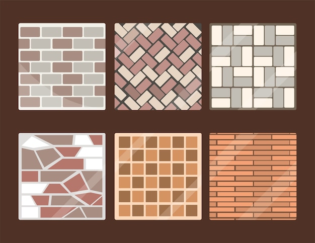 set of pavements and tiles square and rectangular   