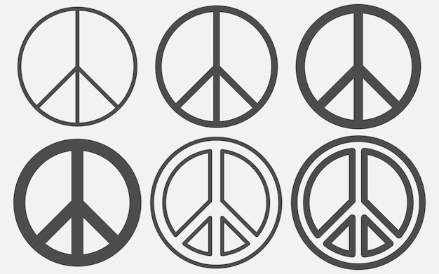 Insieme del segno di pace icona della pace illustrazione vettoriale