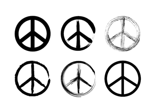 Vector set of peace symbol. vector illustration