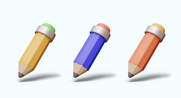 Set of pencils of different colors Stationery for writing and drawing