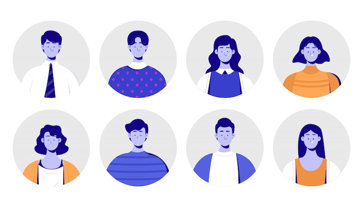 Vector set of people avatar