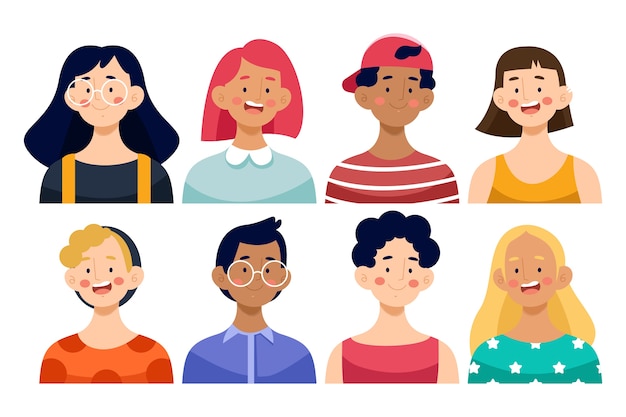 Vector set of people avatars