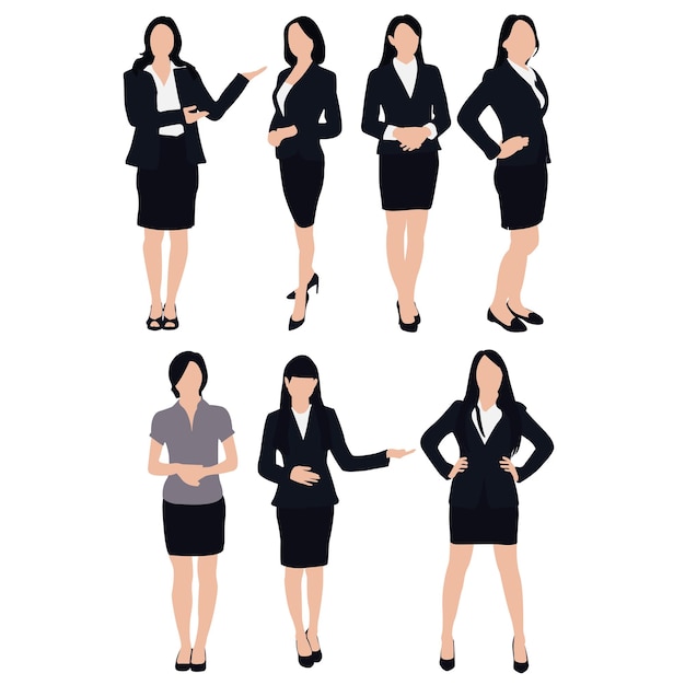 set of people in business outfit men and women