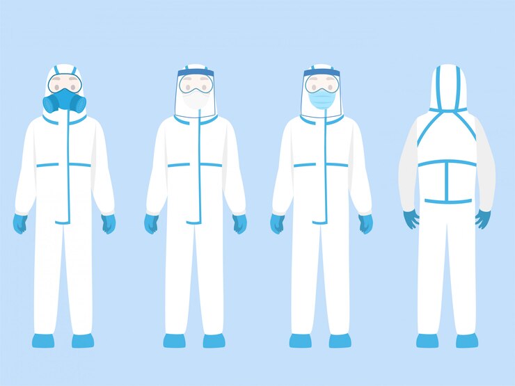 Premium Vector | Set of people character wearing in ppe personal ...