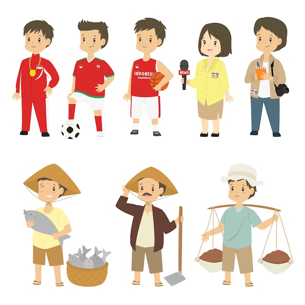 Vector set of people in different profession vector