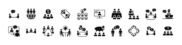 Vector set of people icon business man meeting team