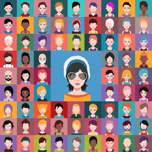 Vector set of people icons