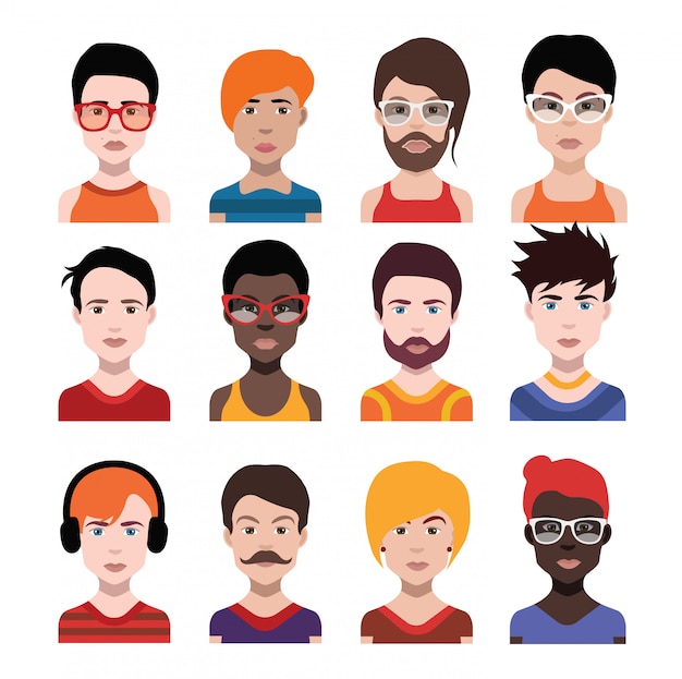 Vector set of people icons