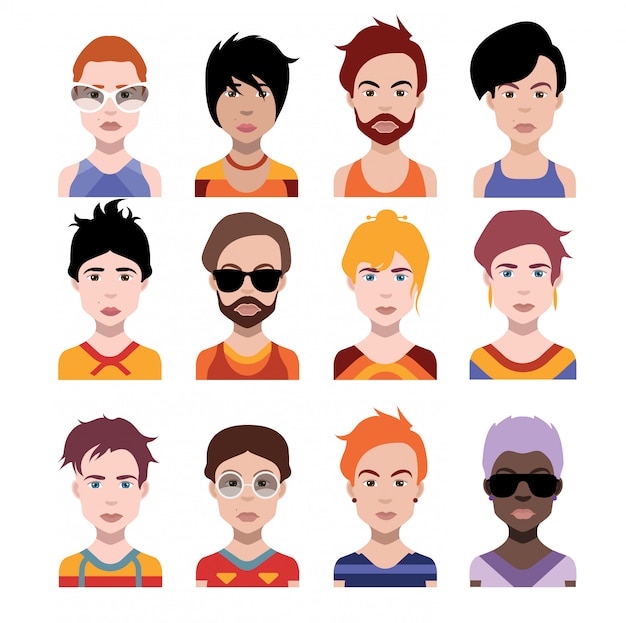 Vector set of people icons