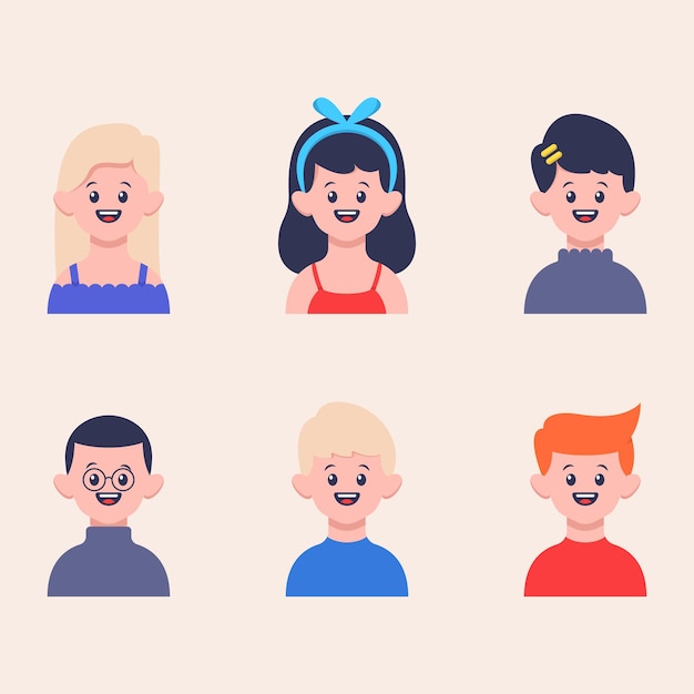 Set of people illustration in flat design