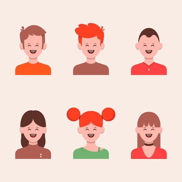 Set of people illustration in flat design