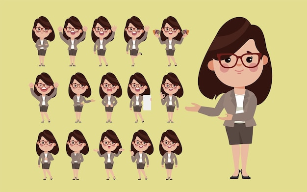 Vector set of people with different poses