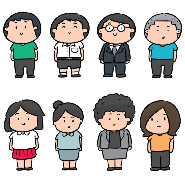 Vector set of people