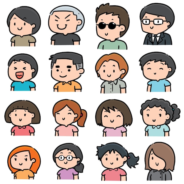 Vector set of people