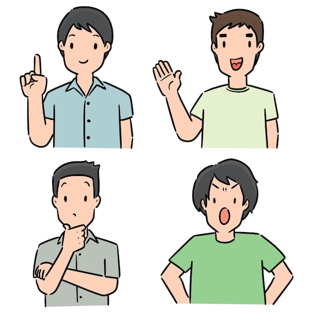 Vector set of people