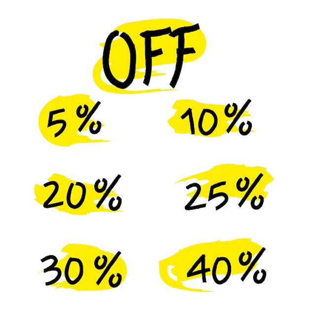 Vector set of percent discount vector design